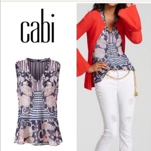 CAbi 5349 Sleeveless Peplum Blouse Size Medium